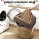 JOEJOY Cuccia ortopedica per cani di taglia media, in memory foam, con divano per cani, smontabile e lavabile, 107x81x17 cm, cuscino antiscivolo a forma di uovo, marrone scuro - 8