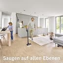 Bosch Akku-Staubsauger Unlimited Gen2 Serie 8 BKS8214W, beutellos, bis 45 Min Laufzeit, austauschbarer Akku, LED-Beleuchtung, automatische Anpassung an alle Bodenarten, XXL-Polsterdüse, weiß - 9