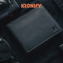 KRONIFY Leder Geldbörse Herren I Echtleder Portmonee I RFID Schutz I Querformat I Geldbörse mit Münzfach I 13 Kartenfächer I Geldbeutel Herren I Geschenk Box I Nappa Schwarz - 9