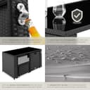 tectake Poly Rattan Sitzgruppe, 5- teiliges Lounge Gartenmöbel Set mit Tisch, Sessel & Hocker, Essgruppe für bis zu 4 Personen, Garten und Balkon Möbel inkl. Polster - schwarz/grau - 5