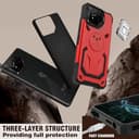 HARUINO für Asus ROG Phone 8 Pro Hülle, ROG Phone 8 Case Handyhülle mit Ständer Klappbarer Lens Cover, Militär Heavy Duty TPU Silikon Schutzhülle Anti-Drop Stoßfest Bumper Cover, Blau - 2