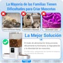 Comedero Gato Automatico Doble WiFi: 5G Dispensador Comida Gatos con Alimentación Lenta y Control por App, Comedero Perro Automatico de 7L para Varias Mascotas, Fácil de Limpiar(ACF190W-C) - 4