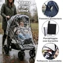Twinly - Spacely - Passeggino Leggero 25 kg Portata, Passeggino da Viaggio Pieghevole ad una Mano, Seduta Ampia e Confortevole, Ruote Grandi Ammortizzate, Cappottina XXL e Parapioggia (Nero) - 3
