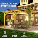 Outsunny Pergola Garten im Freien 3 x 4 m versenkbare Schiebepergola, Holzpergola, Gartenlaube für Kletterreben, Blumen, Rosen, Pergola für Terrasse, Patio, Naturholz - 9
