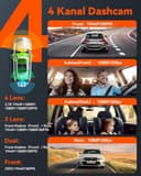 VANTRUE N5 4 Kanal 2.7K STARVIS 2 Dashcam Auto 1944P+ 3 Lens 1080P Dash Cam Vorne Innen Hinten, 5.8GHz WiFi, IMX675 HDR Nachtsicht Dash Camera Auto 24H Parkmodus, Sprachbefehle, Max 1TB - 2