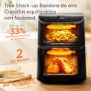 Cosori Turbo Tower Freidora de Aire Grande 10,8 Litro, Cavidad Metálica, 50% Ahorra de Espacio, 2630W y Más Rápida, Air Fryer Doble Cesta Vertical, 6 Funciones, Máx 12 Personas, Fácil de Limpiar - 2