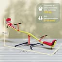 AIYAPLAY Kinderwippe, um 360° drehbar, Tragkraft 200 kg, 2-Sitzer-Wippe mit rutschfesten Griffen, gepolsterten Sitzen, Rückenlehne, Rädern, Schaukel für den Außenbereich, 3-12 Jahre, 253 x 96 x 75 cm - 7