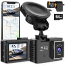 Dashcam Auto Vorne Hinten 4K, 5GHz WiFi Dash Cam mit GPS, 2.0" IPS, 170°Weitwinkel, Dual Auto Kamera mit 24Std Parküberwachung, Super Nachtsicht, WDR, G-Sensor, Loop-Aufnahme, 64GB SD Karte - 1