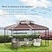 Outsunny 3x4m Gazebo Replacement Roof Canopy 2 Tier Top UV Cover Garden Patio Outdoor Sun Awning Shelters, Brown (TOP COVER ONLY) - 3