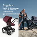 Bugaboo Fox 5 Renew All-Terrain Stroller, 2-in-1 Baby Pushchair, Full Suspension, Easy Fold, Extendable Toddler Seat, One-Handed Manoeuvrability, Black Chassis and Dark Cherry Canopy - 2