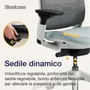 Sedia da ufficio ergonomica Steelcase Series 2 con supporto lombare LiveBack, braccioli 4D, poggiatesta regolabile Storm Cloud; Prodotto in Europa - 7