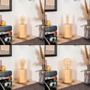 HOFSTEIN Tallsebo Table Lamp, Wooden Table Lamp in Natural Colours, Modern Light in Scandinavian/Boho Design, Switch on Cable, Height 12 cm, E27, Living Room, Bedroom, Dining Room, Hallway, Office - 3