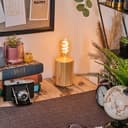 HOFSTEIN Tallsebo Table Lamp, Wooden Table Lamp in Natural Colours, Modern Light in Scandinavian/Boho Design, Switch on Cable, Height 12 cm, E27, Living Room, Bedroom, Dining Room, Hallway, Office - 8