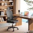 JUPPLIES Silla Escritorio Ergonómica - Silla Oficina Ajustable y Reclinable con Soporte Lumbar, Reposacabezas Ajustable, Reposabrazos Plegables, Malla Transpirable, Ruedas 360°, Soporta 120 kg - 2