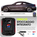 FORTEM Compressore Aria Portatile per Pneumatici, Bicicletta, 12V con Luce a LED, Manometro Digitale, con Gonfiaggio/Spegnimento Automatico, con Custodia (Rosso) - 3