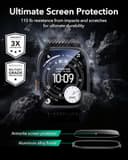 ESR 2er-Set Armorite Panzerglas für Apple Watch Ultra 3/2/1 (2025/2024/2023/2022, 49 mm), Militärischer Schutz, Gehärtetes Glas mit Aluminiumlegierungsrahmen, Kratzfest, Schwarz - 4