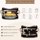 VARLIVOO Bolsos de Mujer Pequeños — Bolso Bandolera Cuero PU con Doble Correa, Elegante Bolsas Mujeres para Trabajo, Viaje y Citas (Caqui Beige) - 4