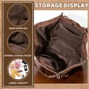 AUNGKWANG Tote Bag Damen, Shopper Tasche Damen Groß, Large Shoulder Handbag mit Abnehmbarer Schlaufe, Vintage Tasche für Arbeit Einkauf Reisen Büro - 4