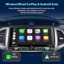 Alondy Autoradio 2 DIN con schermo da 6,8", compatibile con Wireless Apple CarPlay/Android Auto Bluetooth Type-C USB 2.1A ricarica rapida telecamera posteriore AM/FM/RDS radio DSP - 2