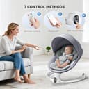 Ixdregan Hamaca para Bebé, Arnés Actualizado de 5-Puntos Eléctrica Silla Mecedora para 0-9 kg de Bebé, App y Control Remoto Hamaca Bebe con 3 Temporizadores, 5Velocidades de Columpio y Melodias Gris - 3