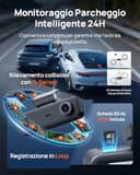 70mai Dash Cam Auto 4K 3 Canali T800E, Telecamera Tripla Anteriore e Posteriore 4K+1080P+1080P, HDR, Visione Notturna IR, Modalità Parcheggio, F1.55, GPS, Supercondensatore, 64 GB SD Inclusa - 5