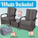 Giardino Arizona 2 Seat Garden Lounge Chair Set with Table & Outdoor Furniture Cover Patio Conservatory Furniture (Assembled) (Grey) - 4