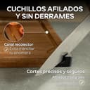 Tabla de Cortar de Madera de Acacia con Afilador Integrado – Tabla de Cocina 35x25 cm con Ranura para Jugos y Borde para Encimera – Antideslizante, Resistente y Fácil de Limpiar - 3