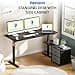 FLEXISPOT Escritorio Elevable Eléctrico en Forma L 160 x 70 cm Escritorio Regulable en Altura en Forma de L con Cajones Reversibles y Espacio de Almacenamiento Escritorio Negro - 2