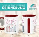 SpecialMe® Tasse Musik Fan Swiftea Geschenk personalisiert mit Namen Best of Album Geschenkidee Freundin Kollegin Familie Weiss-innen-bordeauxrot standard - 2