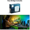 Philips Hue - Kit de inicio Tira de luces LED Hue Play Gradient para PC - 24-27" + Hue Bridge, Luz Blanca y de Colores - sincroniza con el contenido de la pantalla, Compatible con Alexa y Google Home - 7