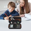 Elonbo Custodia da trasporto per calcolatrice grafica a colori CASIO FX-9750GIII/PRIZM FX-CG50, tasca extra con cerniera per cavo di ricarica, caricabatterie, manuale, nero - 7