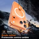 TAURI Funda Magnética para iPhone 17 Pro 6.3" con 1 Protector de Pantalla, Compatible with MagSafe, Vidrio Templado, Protección Lente Cámara, Antigolpes Militar Magnética - Transparente - 4