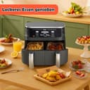 BYKITCHEN 220Stück Airfryer Backpapier für Ninja Foodi Max Dual Zone Heißluftfritteuse AF400EU, Backpapier für Heißluftfritteuse 2 Kammern 9L & 9,5L, Zubehör für Anderen Doppelkammer/Duo Air Fryer - 7