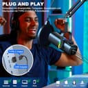 aokeo Mikrofon PC mit Mikrofonarm,AK-10 USB/XLR Dynamisches Gaming Mikrofon für Podcast,Streaming mit RGB-Beleuchtung,Lautstärkeregler,Stummschalttaste und Rauschunterdrückung (Weiß) - 5