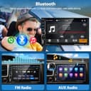 Autoradio Motorsi Wireless CarPlay Bluetooth 5.2, 2 DIN, touchscreen HD da 7 pollici con Android Auto/Mirror Link/comandi al volante/USB/TF/radio FM/audio AUX, telecamera posteriore + microfono - 3