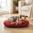 Ferplast Cuccia Cane Relax, Cuscino per cani di taglia piccola, Cuccia Gatto, Tappetino per cucce e auto -Lavabile - in Cotone con Soffice Imbottitura, 55 x 36 cm. Rosso - 2