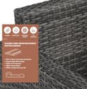 Panana 5 Seater Rattan Garden Furniture Corner Sofa Set with Coffee Table, Outdoor Patio Lounge Set with Cushions & Free Cover for Garden, Conservatory, Terrace (Mixed Grey Rattan with Grey Cushions) - 4