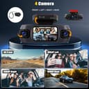 GOHHDL 4K 360° Dash Cam Auto con GPS, Videocamera per Auto con Grandangolo 150°, Visione Notturna Super, Monitoraggio del Parcheggio, Sensore G, Registrazione in Loop, APP, Assistenza alla Retromarcia - 2