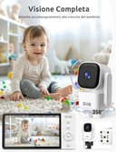 GHB Baby Monitor Video e Audio 5'' 720HD IPS 5000mAh Schermo, 350° Telecamera Rotante, Rilevamento della Temperatura, Interfono Bidirezionale, VOX, Visione Notturna, Ninne Nanne - 10