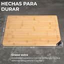 Tabla cortar cocina XL de madera con afilador integrado. Tabla cocina de madera multifuncional para cortar y picar carne, embutidos, queso, pan... Tabla de madera para cocina realizada en bambu - 6