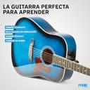 MAX SoloJam Set Guitarra Acústica Color Azul con Funda, Afinador, Correa, Púas y Juego de Cuerdas de Repuesto – Pack Musical para Aprender a Tocar Desde Cero, Ensayar o Regalar a Principiantes - 3