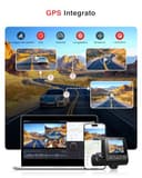Jzones 3 Canale 4K Dashcam, Registrazione Video 4K+1080P+1080P, Dashcam Auto Anteriore, Posteriore e Interna con Visione Notturna STARVIS 2 e HDR, Parcheggio Sorvegliato 24H, Sensore G, WiFi 6 e GPS - 5