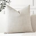 Artscope Juego de 1 Fundas de Cojines Decorativas Cuadradas de Lino 40 x 40 cm para Decoración del Hogar Sofá Dormitorio Coche 16x16 Beige - 4