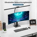 brightower Doppelkopf Schreibtischlampe LED Dimmbar, 24W 80CM Schreibtischlampe klemmbar für Homeoffice, Augenschutz Tageslichtlampe mit Fernbedienungen, Schwanenhals Büro Tischlampe 5 Farbmodi - 4