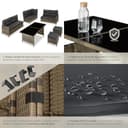 tectake® Conjunto Jardín de Ratán Mesa y Cojines, Conjunto Terraza Resistente a la Intemperie, Muebles Jardín Exterior 5 Piezas, Sofá de Esquina, 2 Taburetes y 1 Mesa - Natural - 5