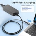 KFD PD 140 W USB C GaN Alimentatore per MacBook Air 13" 15" M3 2024 2025, Surface Book 3, ASUS ROG, HP OMEN Transcend 14 Spectre x360 16" Msi Prestige 14 16 AI Studio Summit E16 AI Studio eero PoE - 3