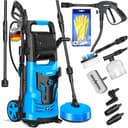 MASKO® Idropulitrice ad alta pressione 2200 Watt 165 bar 450 l/h, con bobina avvolgitubo da 10 m tubo 9.TLG. Accessori con bottiglia di sapone, pistola ad alta pressione per auto - 1