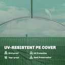 Outsunny 3 x 4 m Walk-in Polytunnel Greenhouse with Hinged Door and 8 Roll Up Mesh Windows, Garden Tunnel Warm House Tent with UV-resistant PE Cover, Galvanised Steel Frame, Green - 5