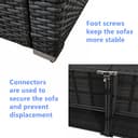 Panana 5 Seater Rattan Garden Furniture Corner Sofa Set with Coffee Table, Outdoor Patio Lounge Set with Cushions & Free Cover for Garden, Conservatory, Terrace (Mixed Grey Rattan with Beige Cushions) - 8