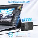 Caricabatterie Surface Pro 65W per Microsoft Surface Pro 11/10/9/8/7+/7/6/5/4/3/X, Surface Laptop 7/6/5/4/3/2/1, Surface Go 4/3/2, Surface Book 3/2/1, Modello 1706 Alimentatore con porta USB - 3